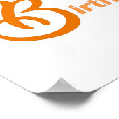 Oranje Happy 49th Birthday cursive text Poster (Hoek)