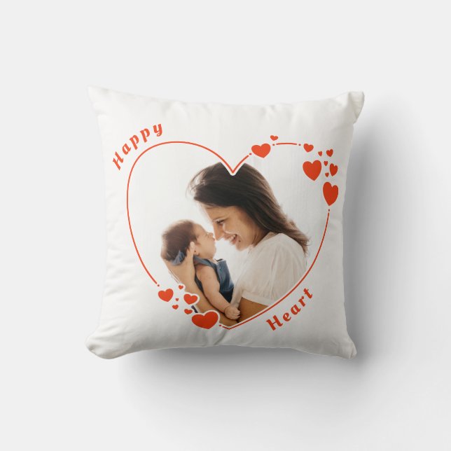 Oranje hart Aangepast foto-Sierkussen Kussen (Voorkant)