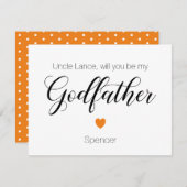 Oranje hart... ben jij mijn godvaders voorstel kaart (Voorkant / Achterkant)