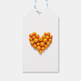Oranje hart cadeaulabel