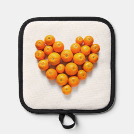 Oranje hart pannenlap