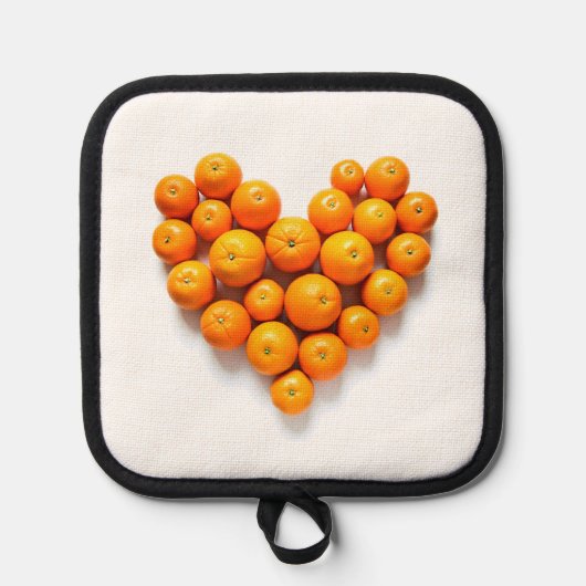 Oranje hart pannenlap (Voorkant)