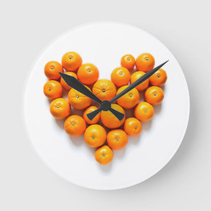 Oranje hart ronde klok