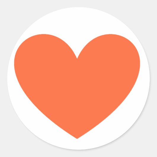 Oranje hart ronde sticker (Voorkant)