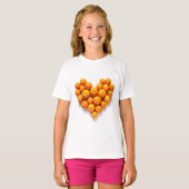 Oranje hart t-shirt (Voorkant volledig)