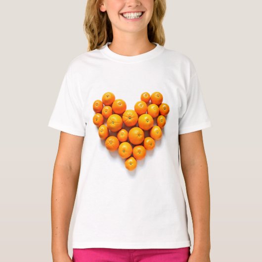 Oranje hart t-shirt (Voorkant)