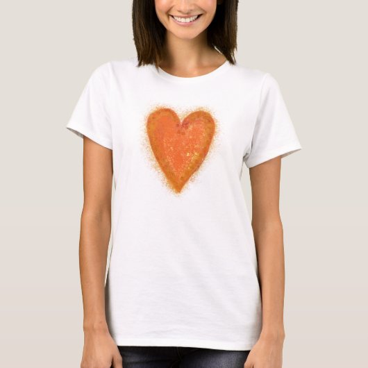 Oranje hart t-shirt (Voorkant)