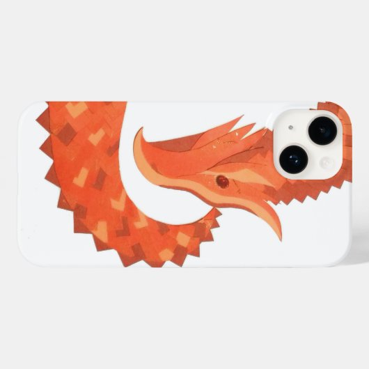 Oranje hartdraak op wit Case-Mate iPhone case (Achterkant (horizontaal))