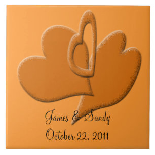 Oranje hartverbinding tegeltje