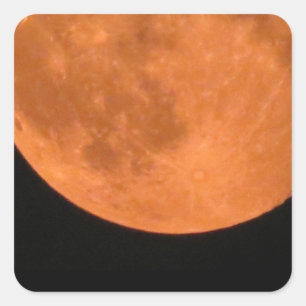 Oranje Harvest Moon Halloween fotografie Vierkante Sticker