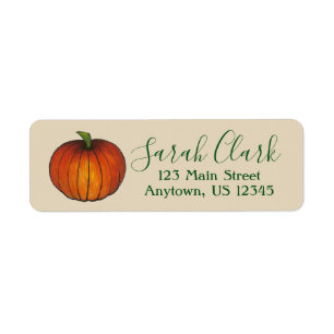 Oranje Harvest Pumpkin Halloween Thanksgiving Herf Etiket
