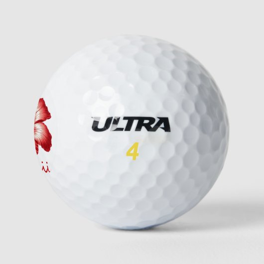 Oranje Hawaii hibiscus Golfballen (Logo)