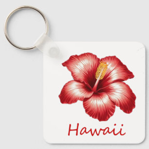 Oranje Hawaii hibiscus Sleutelhanger