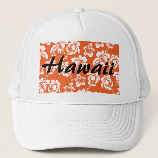 Oranje Hawaiian Hibiscus Trucker Pet (Voorkant)