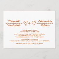 Oranje Heart Equation Wedding Invite