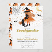 Oranje heks Halloween Verjaardag Kaart (Voorkant / Achterkant)