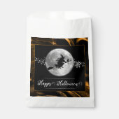 Oranje heks silhouet halloween bedankzakje (Voorkant)