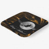 Oranje heks silhouet halloween papieren bordje (Gebogen)