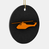 Oranje helikopter keramisch ornament (Rechts)