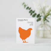 Oranje Hen-symbool - Zwart op wit Visitekaartje (Staand voorkant)