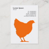 Oranje Hen-symbool - Zwart op wit Visitekaartje (Achterkant)