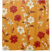 Oranje Herfst Boho  Bloempatroon Douchegordijn (Voorkant)