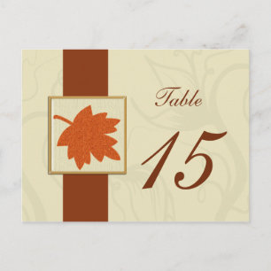 oranje herfst bruiloft tafel nummers briefkaarten