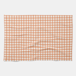 Oranje herfst gingham rasterpatroon theedoek