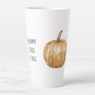 Oranje Herfst Hooipompoen Latte Mok