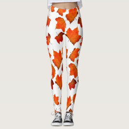 Oranje herfst laat Leggings achter