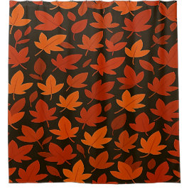 Oranje herfst Leaves Douchegordijn