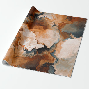 Oranje Herfst najaar Waterverf steen Cadeaupapier