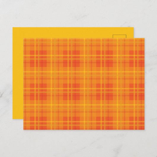 Oranje Herfst Plaid Briefkaart (Voorkant / Achterkant)