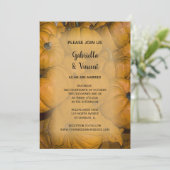 Oranje herfst pomkins Wedding Kaart (Staand voorkant)