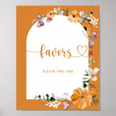 Oranje herfst pompoen Favors nemen Poster (Voorkant)