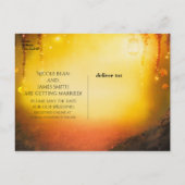 Oranje Herfst Rustic Enchanted Forest Bewaar de da Aankondigingskaart (Achterkant)