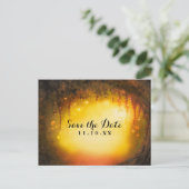 Oranje Herfst Rustic Enchanted Forest Bewaar de da Aankondigingskaart (Staand voorkant)