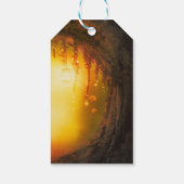 Oranje Herfst rustieke betoverde bos partij gunst Cadeaulabel (Achterkant)