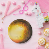 Oranje Herfst rustieke betoverde bos receptie Papieren Bordje (Feest)