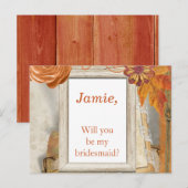 Oranje Herfst thema Zal je mijn bruidsmeisje zijn Uitnodiging Briefkaart (Voorkant / Achterkant)