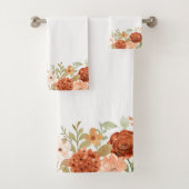 Oranje herfst waterverf floraal bad handdoek (Insitu)