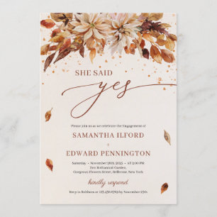 Oranje herfst zei ze ja Verloving Kaart