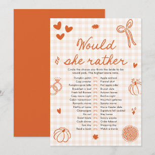 Oranje Herfst Zouden We Liever Bruiloft Game Kaart