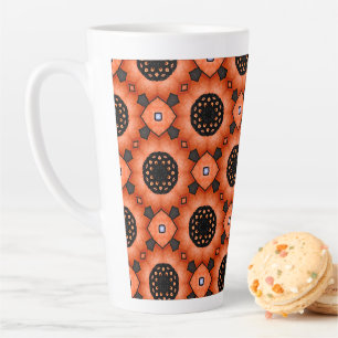 Oranje herfstbloem latte mok