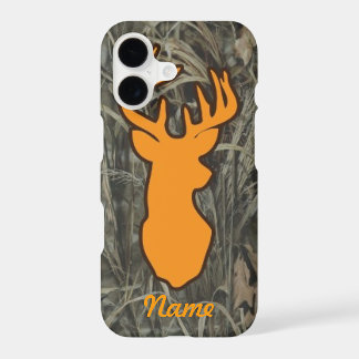 Oranje hertenhoofd camouflage telefoonhoes