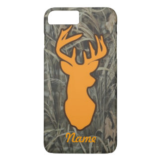 Oranje hertenhoofd camouflage telefoonhoes 	iPhone 8 plus / 7 plus hoesje