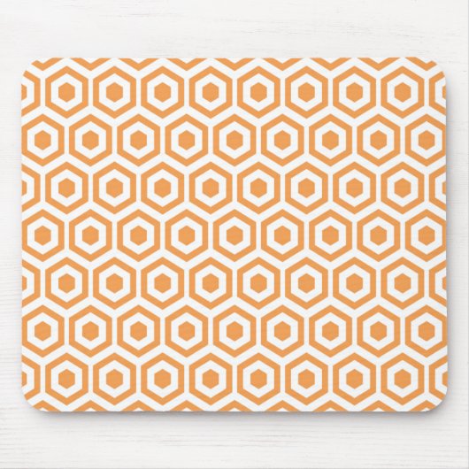 Oranje Hexagon Honeycomb Muismat (Voorkant)