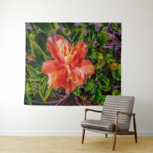Oranje Hibiscus Beauty Wandkleed