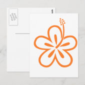 Oranje hibiscus bloem briefkaart (Voorkant / Achterkant)