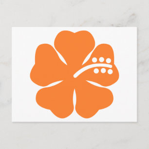 Oranje hibiscus bloem briefkaart